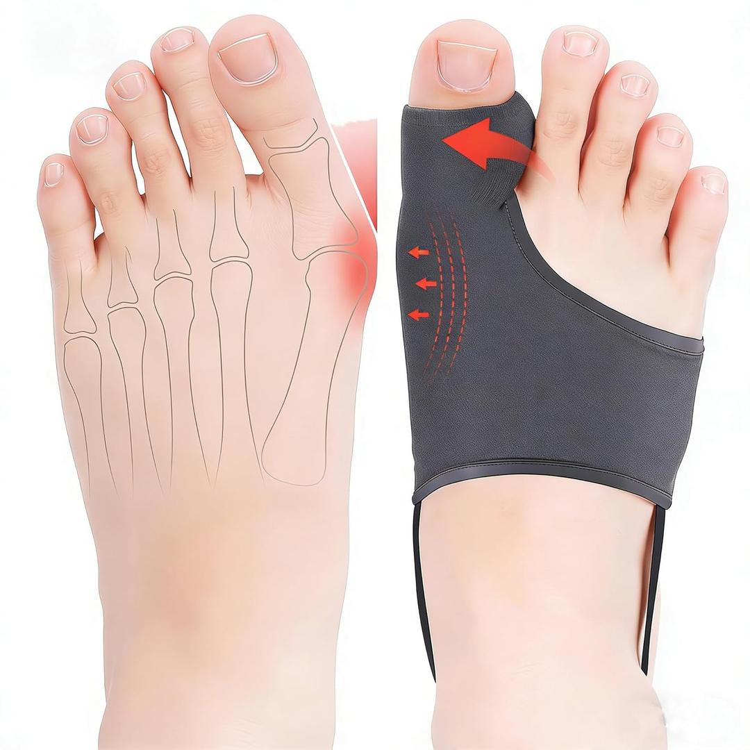 2PCS Bunion Corrector for Women & Men - Toe Alignment Corrector with Splint & Pads for Hallux Valgus Pain Relief, Comfortable Toe Separator for Day/Night Support, Anti Slip Big Toe Straightener