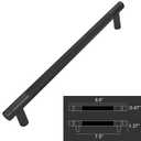 10 Pack 7 1/2 Inch 192 mm Bar Cabinet Pulls Black Knurled Handles for Matte Black Drawer Pulls Cupboard Aluminum Handles Cabinet pull0820 (7 1/2 Inch, Set of 10, Black)