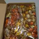 Knitgrip 150 Pcs Large Glitter Tinsel Pom Poms 2.5" 2" 1.4" 1" Christmas Pompom Balls Jumbo Glitter Balls for DIY Craft Making Christmas Decorations(Gold, Orange, Yellow)