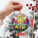 3 x Catholic Cross Gift: Christian Cross Ornament | Religious Christmas Ornaments (Christmas Tree Decorations), Christian Faith Home Decor, Religious Gifts & Xmas Gifts