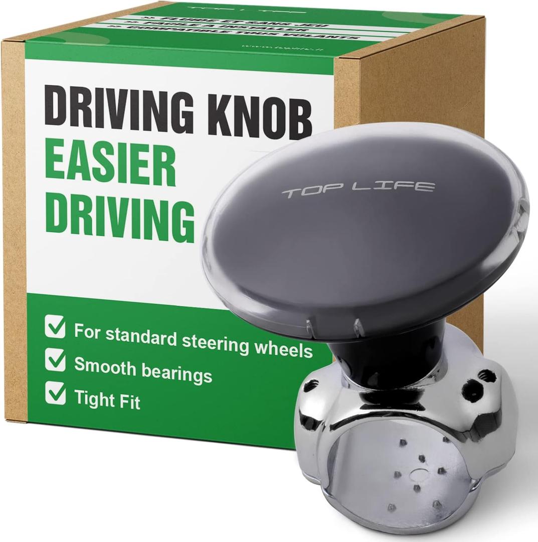 Steering Wheel Knob - Suicide Spinner for Cars, Tractors, Mowers, Boats (Fits 1.1"-1.5" Wheels) - Effortless One-Hand Control, Smooth Bearings - Perfect for Tight Turns & Daily Driving (Classic)