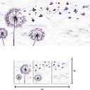 Kalormore Abstract Purple Dandelion with Butterflies Picture Canvas Wall Art Flowers Giclee Prints Floral Painting Artwork for Modern Living Room Home Office Bedroom Bathroom