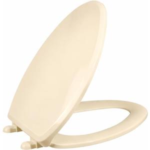 VICAR M-100 Slow Close Elongated Toilet Seat – No Slam Quiet Close, Closed Front, Adjustable Fit, Durable Plastic, Bone