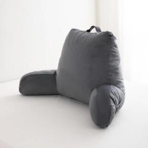 Reading Pillow Bed Adult Large,Back Rest Pillow with Arms, Pockets and Washable Cover,Reading & Rest Pillows Grey Back Pillow for Bed(Grey)