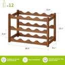 BMOSU Bamboo Wine Rack Wine Storage Cabinet Shelf 12 Bottle Wine Racks Countertop Sturdy for Kitchen Dining Room Pantry - 3 Tiers Wine Rack(Brown)