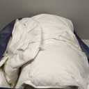 Serta Goose Feather Down Fiber Cotton Comforter Queen Size - 100% Cotton Duvet Insert - Hotel Luxury Hypoallergenic Bedding Comforter All Season Medium Warmth 90 x 90 Inch White