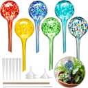 Self Watering Globes, 6 Pack Plant Watering Globes, Glass Automatic Auto Plant Water Bulbs for Indoor & Outdoor Plants,Multicolor Medium, for Daily UseVacation Hydration Devices,watering Can Outdoor