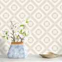 Boho Peel and Stick Wallpaper Neutral Modern Boho Contact Paper for Cabinets Removable Farmhouse Cream Geometric Self Adhesive Wallpaper for Kitchen Bedroom Bathroom Waterproof 17.3inW 393inL