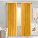 MIULEE Yellow Back Tab Blackout Curtains 72 Inches Long 2 Panels Set for Living Room Bedroom Privacy, Rod Pocket/Pinch Pleat Thermal Insulated Room Darkening Pleated Light Blocking Drapes