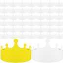 Jetec 100 Pcs White Paper Crowns Kids DIY Birthday Crowns for Classroom Birthday Party Hats Decorations Baby Shower Supplies (Stylish)