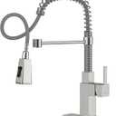 APPASO Square Kitchen Faucets with Pull Down Sprayer, 3 Modes SUS304 Stainless Steel Faucet for Kitchen Sink, Single Handle Kitchen Sink Faucet, Brushed Nickel (Silver)