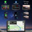 Portable 9 Wireless CarPlay Screen for Car Apple CarPlay & Android Auto Car Touchscreen with GPS Navigation, Bluetooth, Mirror Link & Voice Control Plug & Play Upgrade for All Vehicles