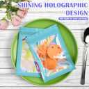 300 Pcs Mylar Bags, Smell Proof Bags Foil Pouch, Holographic Resealable Bags for Small Business, Candy Sample Jewelry Bag Sealable Packaging for Party Favor Food Storage (5.5x7.9in-Blue)