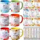 18 Pcs Mothers Day Christian Gifts for Women 12oz Inspirational Bible Verse Mugs, Scripture Theme Pens, Journals, Faith Gift Set for Sunday School, Church, Mom Birthday