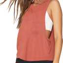 Womens Workout Fitness Tank Tops Cropped Sleeveless Gym Yoga Running Athletic Shirts (X-Large, Orange)