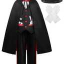 ReliBeauty Magician Costume Kids with Hat and Gloves Small