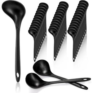 40 Pack Plastic Ladle Spoons, 9 Inch Disposable Large Serving Spoons with Long Handle, Heat Resistant Soup Ladle Bulk for Party Catering Buffet Restaurant
