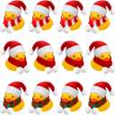 Funtery 12 Pcs Christmas Rubber Ducks Bulk with Xmas Hats and Scarf Mini Bath Rubber Ducky Showers for Xmas Winter Holiday Celebration Party Favors Stocking Stuffers Birthday Gift Exchange