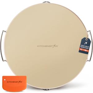 16-Inch Pizza Stone for Oven and Grill, Baking Stone for Bread, Round