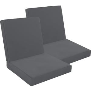 Outdoor Chair Cushions Set,Waterproof Outdoor Seat Cushions for Patio Furniture,Removable Seat Bottom & Back Cushion Covers with Ties,Outdoor Chair Pads,19"x16"x3" (Grey)