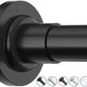 SUNALLY Shower Curtain Rod Adjustable 32-75 Inch, Spring Tension Shower Rods Stainless Steel Telescoping Curtain Rod for Bathroom or Windows, No Drilling, No Slip, No Rust, Black