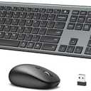 iClever DK03 Bluetooth Keyboard and Mouse Combo, Slim Full-Size, Space Gray