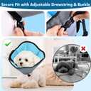 Soft Dog Cone Collar After Surgery: Long Alternative Comfortable Comfy Fabric Recovery Shame Elizabethan Stop Licking (Blue, 2XL)