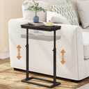 TUTOTAK End Table, Side Table, Tall Couch Table, Sofa Table, Living Room, Bedroom, Black TB01BK083