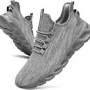 ZGPWZWL Running Shoes for Men Fashion Sneakers Tennis Gym Comfortable Walking Workout Casual Sports Shoes Men Gray Size 12
