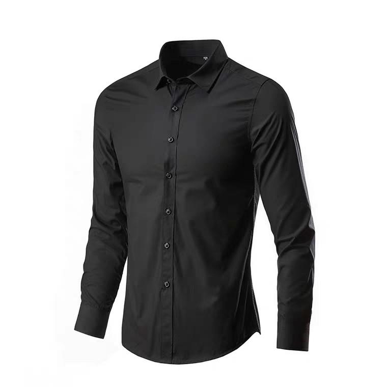 Plain Black Long Sleeve Polo XL