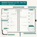 BEZEND 2026 Planner Weekly and Monthly (8.5" x 11"), Large 2-Column Calendar Book (Jul 25-Dec 26), Dual Schedule for Daily Appointment, Easy Track Tabs, Spiral, PU Leather Softcover, Evergreen