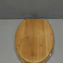 Toilet Seat, Thick Stainless Steel Slow Drop Quick Release Hinge Mute Solid Wood O U V Type Universal Toilet Seat