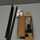 Curtain Rods No Drilling for Windows, 5/8 No Drill/Adhesive Holder Black Curtain Rod Brackets, Renter Friendly Adjustable Drapery Pole Easy Install, Black, 32"-48"