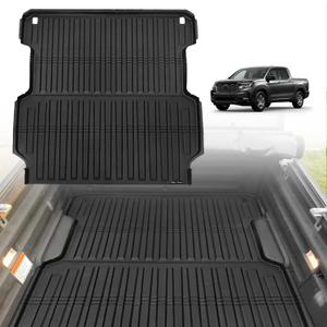 TripleAliners Truck Bed Mat Compatible with 2017-2024 2025 2026 Honda Ridgeline Accessories 5.3FT Vehicle Perfectly Flush All Weather Protection TPE Heavy Duty Pickup Car Bed Cargo Mat