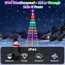 Outdoor LED Christmas Tree 7FT RGB Smart Cone Tree, 295 LED App & Remote Controlled Christmas Lights - DIY Light Show, Music Sync, Timer, IP44 Waterproof Yard Lawn Patio Holiday Decorations
