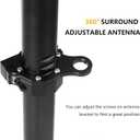 Flag Mount Flagpole Holder for 2021 2022 2023 2024 2025 2026 New Ford Bronco 2/4 Door Exterior Accessories Tailgate Hinge Aluminum Single Flag Pole Mount with CB Antenna Bracket Base