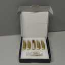 SALISENG-Brushed Matt Gold Kitchen Cabinet Drawer Cup Pulls 5 Pack, 2-1/2 inch Small Solid Brass Cup Knobs for Cupboard Wardrobe, Classic Dresser Vanity Door Handles, Furniture Hardware