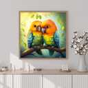 Artunion Framed Paint by Numbers Kit for Adults Beginners & Kids Ages 8-12,Couple Bird Paint by Number with Frame,Birds in Love Animal Paint by Numbers Kit on Canvas 10 * 10 Inch Without Easel (ZXT-320-F)