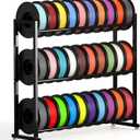 3-Tier 3D Filament Storage Rack - Heavy Duty 3d Printer Filament Rack for 30 Rolls, Metal Spool Shelf for PLA, ABS, TPU Filament Storage, Filament Holder for 3D Printing Workstation, Office,Workshop