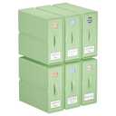 TRZZ 6-Pack Bed Sheet Organizers and Storage, Foldable Linen Bins with Window and Labels, Bedding Holder for Queen/King Duvet Covers, Keeps Bedding Neatly Organized and Accessible (Green)