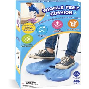 ADHD Tools for Kids Fimeetoy Wiggle Feet Cushion,Fidgets for Kids,Sensory Foot Cushion for Fidgety Feet,Quiet Fidget for Focus,Autism Special Education Classroom Must Haves,Balance Pad-Blue