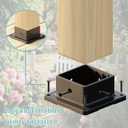 HILLMASTER 4x4 Post Base, 6 Pack Plastic Post Anchor Deck Post Base Support for Outdoor Wooden Fence,Mailbox,Pergola Brackets Fence Kit, Durable Black Bracket Base Cover with Black Powder-Coated