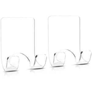 VIS'V Shower Wall Razor Holder, Acrylic Adhesive Razor Hooks for His and Hers, Waterproof, Clear, 2 Pcs