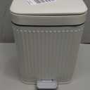 rejomiik Small Bathroom Trash Can with Lid 2.1 Gallon Soft Close Step Slim Garbage Can Waste Bin for Office, Bedroom, Kitchen, Cream