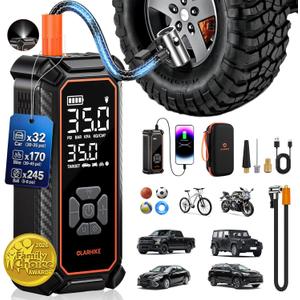 OlarHike Cordless Tire Inflator Portable Air Compressor, 3X Fast Inflation,12000mAh Battery, Air Pump for Car Tires, Pickups, SUVs, Electric Pump with Digital Pressure Gauge/Auto Shuttoff, Gift Ideas