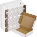 50 Pack 9x6x2 Shipping Boxes, White Corrugated Cardboard Packaging Box for Small Business