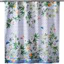Maison d' Hermine Shower Curtain 100% Cotton One Panel 70"x72" Washable Fabric Shower Curtains for Bathroom, Easy Hanging with 12 Button Holes - Home Hotel Resort Spa Spring Summer - Passiflora