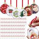 Yulejo 90 Pcs Christmas Photo Ornament Ball Clear Picture Holder Plastic Hanging Christmas Photo Frame Ornaments DIY Personalized Family Picture Baubles for Xmas Tree Decoration