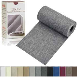 Linen Repair Tape 4x70 Inch Self-Adhesive Couch Patch Repair Fabric Patch for Furniture,Sofas,Cushion,Chairs,Bags,Linen Goods(Grey) (470)