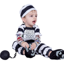 Spooktacular Creations Halloween Baby Prisoner Costume with Tattoo Sleeves, Prisoner Costume Toddler for Infant Dressup Party, Size 3T (3-4)
